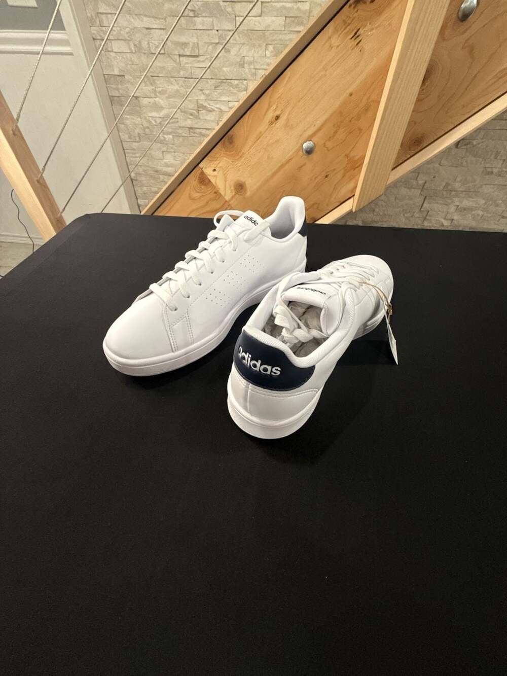 Adidas Advantage Size 10.5 White Dark Blue Sneakers GZ5299